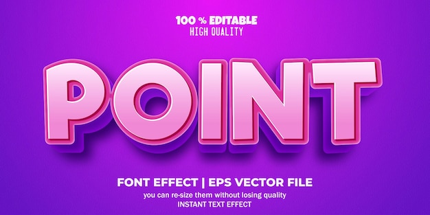 effet de texte modifiable de dessin animé de point