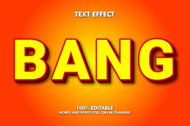 Effet de texte modifiable de dessin animé de typographie 3D en gras moderne
