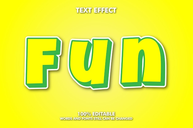Effet de texte modifiable de dessin animé de typographie 3D moderne en gras
