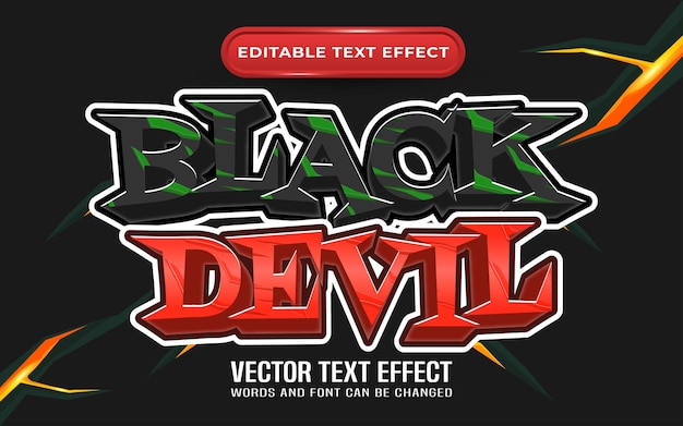 Effet de texte modifiable diable noir