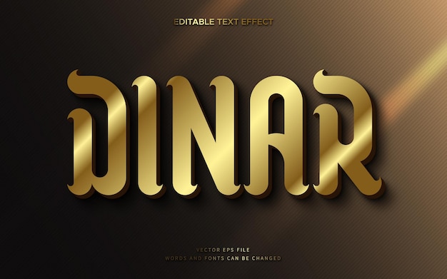 Effet De Texte Modifiable En Dinar D'or 3d