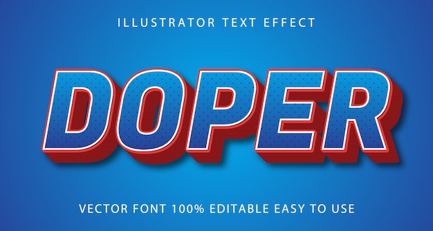 Vecteur effet de texte modifiable doper