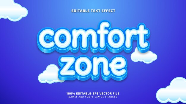 Effet de texte modifiable doux et moelleux de la zone de confort