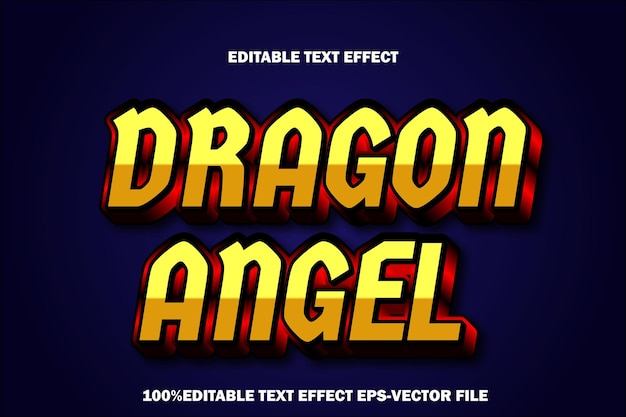 Effet de texte modifiable Dragon Angel style de dégradation en relief 3D