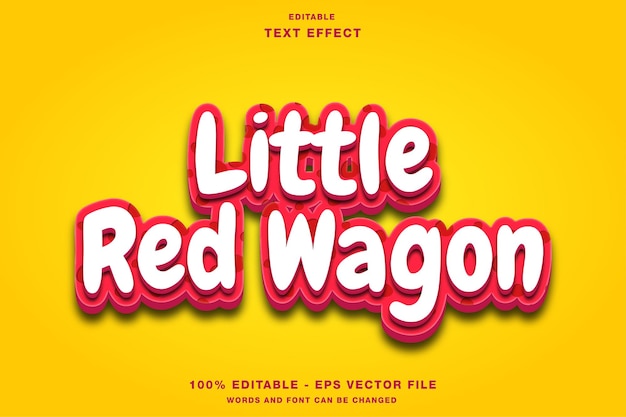 Effet de texte modifiable du dessin animé du petit wagon rouge