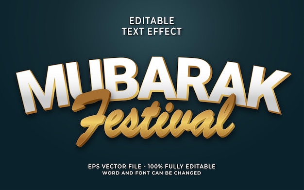 Effet De Texte Modifiable Du Festival Moubarak