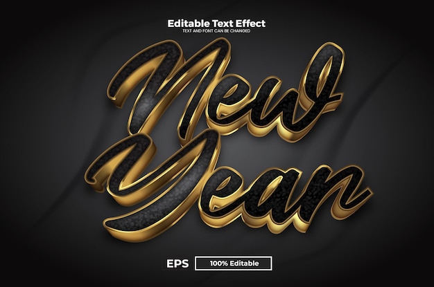 Vecteur effet de texte modifiable du nouvel an dans un style tendance moderne