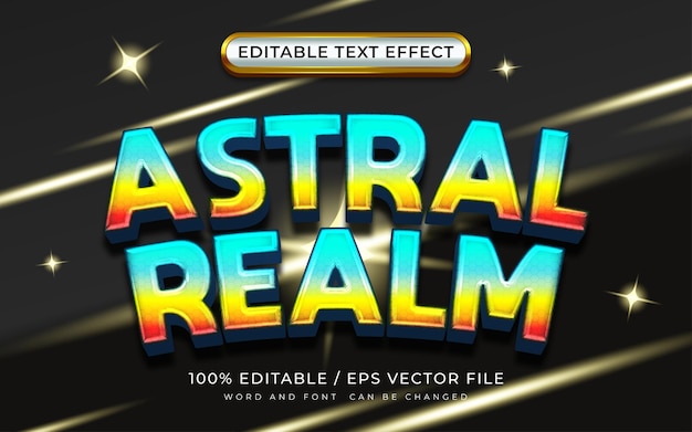 Effet De Texte Modifiable Du Royaume Astral 3d