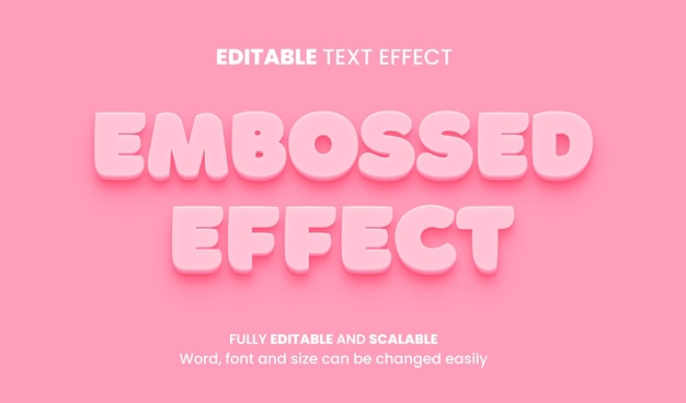 Effet De Texte Modifiable Effet En Relief Moderne Et Style De Police Minimal Vecteur gratuit
