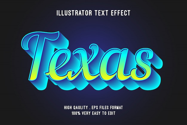 Effet De Texte Modifiable - Effet De Style Blue Texas