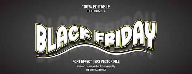 Effet de texte modifiable - Effet de texte 3d Black Friday