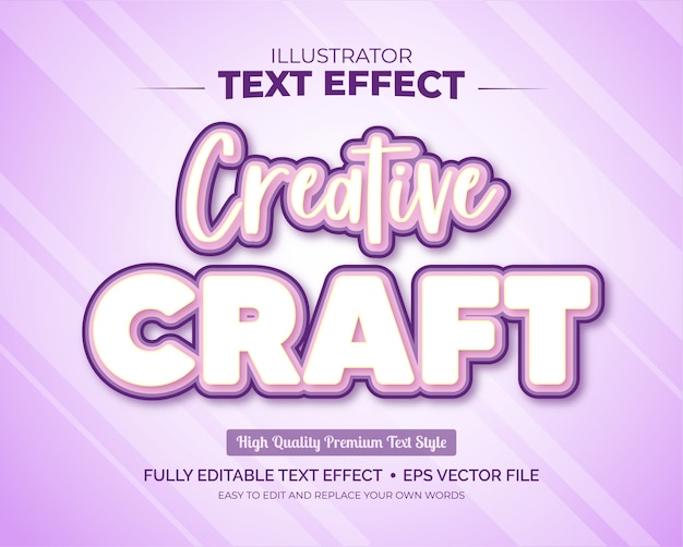 Vecteur effet de texte modifiable - effet de texte creative craft