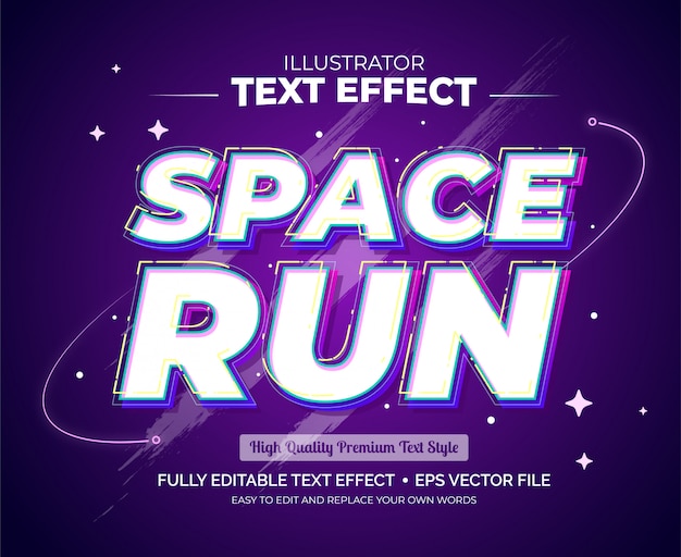 Effet De Texte Modifiable - Effet De Texte Space Run