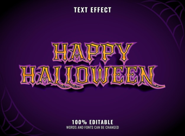 Effet De Texte Modifiable Effrayant Violet Joyeux Halloween