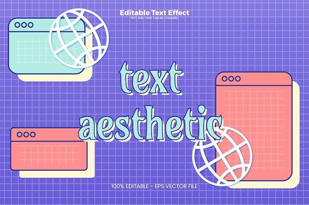 Effet De Texte Modifiable Esthétique Du Texte Dans Un Style Tendance Moderne