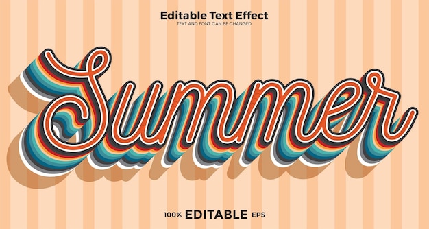 Effet de texte modifiable d'été dans un style tendance moderne