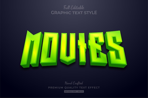 Effet De Texte Modifiable De Films Verts