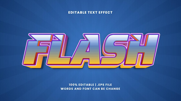 Effet De Texte Modifiable Flash Dans Un Style De Texte Simple Et Moderne