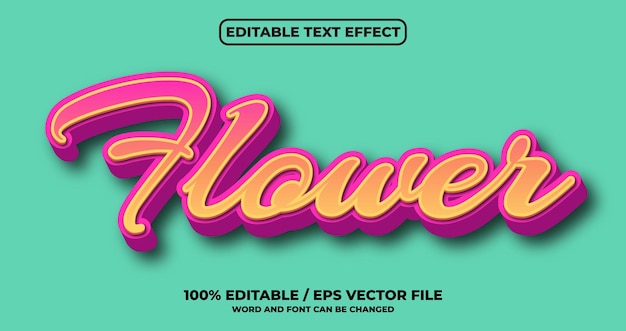 Effet de texte modifiable de fleurs