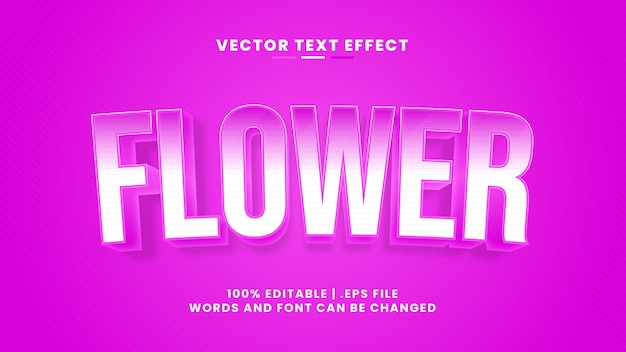 Effet De Texte Modifiable Flower 3d Dans Un Style De Texte Simple Et Moderne