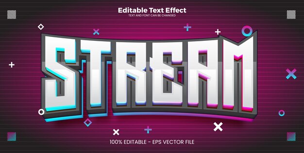 Effet de texte modifiable en flux dans le style de tendance moderne