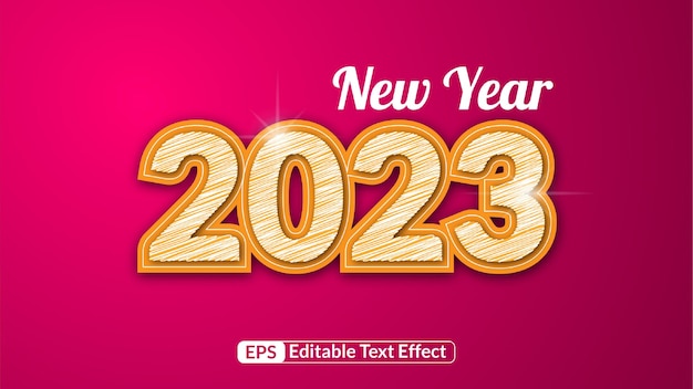 Vecteur effet de texte modifiable de fond de bonne année 2023