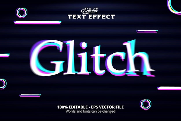 Effet de texte modifiable Fond violet foncé Texte glitch