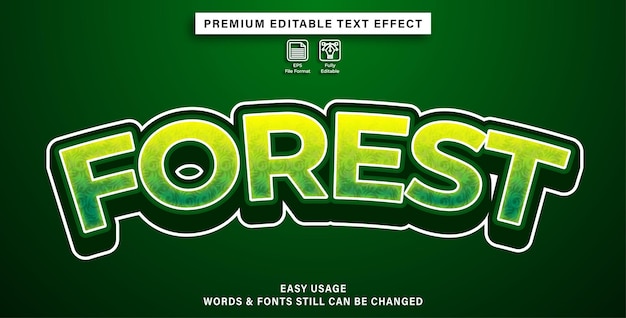 effet de texte modifiable de forêt