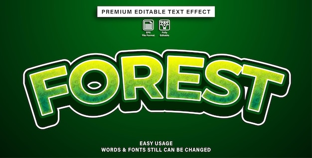 Effet De Texte Modifiable De Forêt