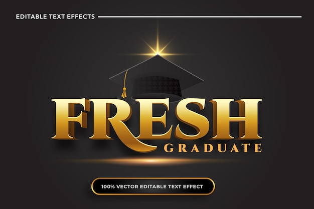 Vecteur effet de texte modifiable fresh graduate