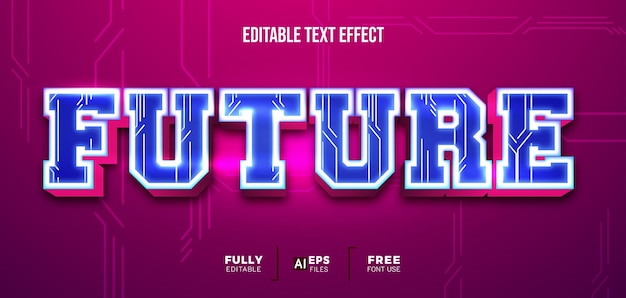 Effet De Texte Modifiable Futur 3d Moderne