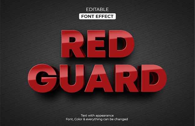effet de texte modifiable garde rouge