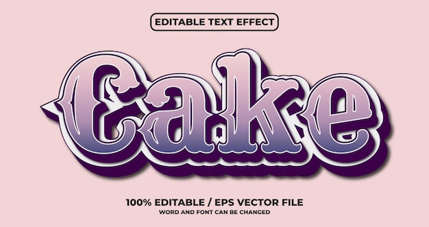 Effet De Texte Modifiable De Gâteau