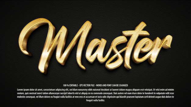 Effet De Texte Modifiable Golden Master 3d