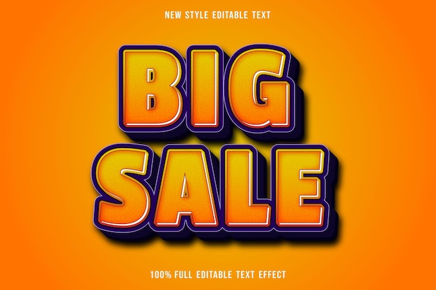 Effet de texte modifiable grande vente couleur orange et violet