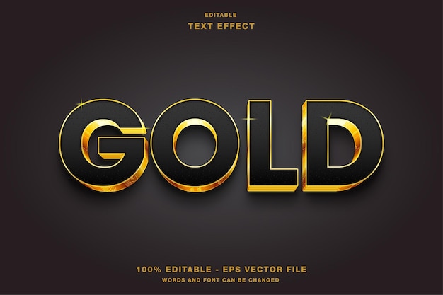 Effet de texte modifiable en gras 3D doré