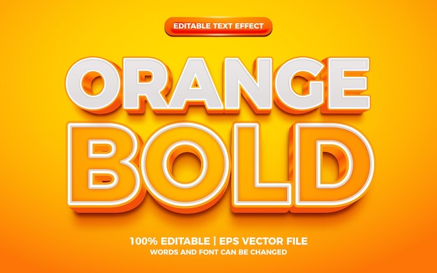 Effet De Texte Modifiable En Gras Orange 3d