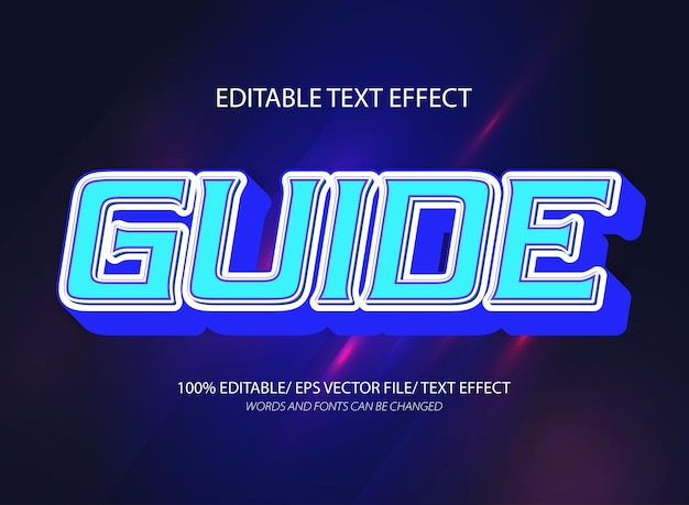 Effet de texte modifiable de guide et style de texte modificable