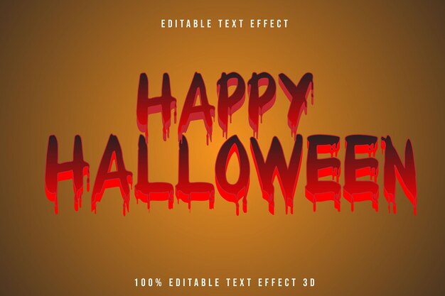 Éffet De Texte Modifiable D'halloween 3d En Relief Dans Le Style De Dessin Animé