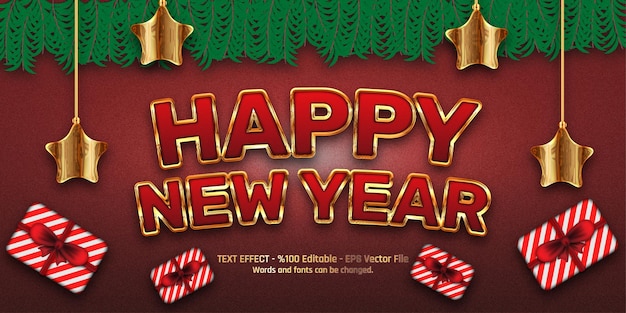 Effet De Texte Modifiable Happy New Year