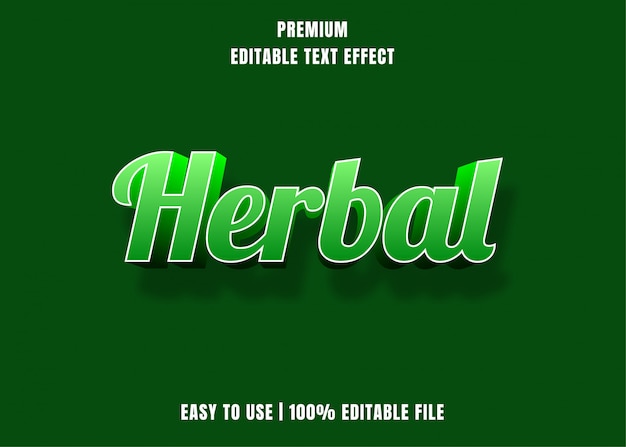 Effet De Texte Modifiable - Herbal Green Style