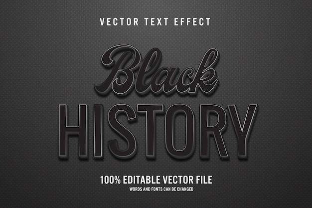 Effet De Texte Modifiable De L'histoire Des Noirs En 3d