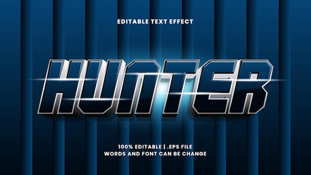 Effet De Texte Modifiable Hunter Dans Un Style De Texte Moderne Et Futuriste