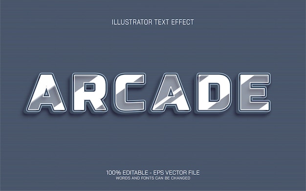 Effet De Texte Modifiable, Illustrations De Style Arcade