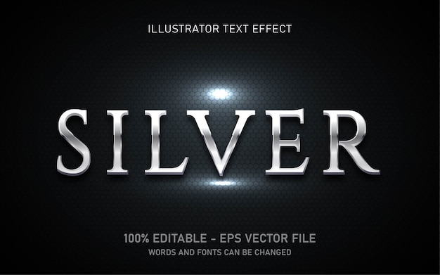 Effet de texte modifiable, illustrations de style argent