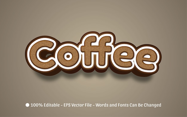 Effet De Texte Modifiable Illustrations De Style Café