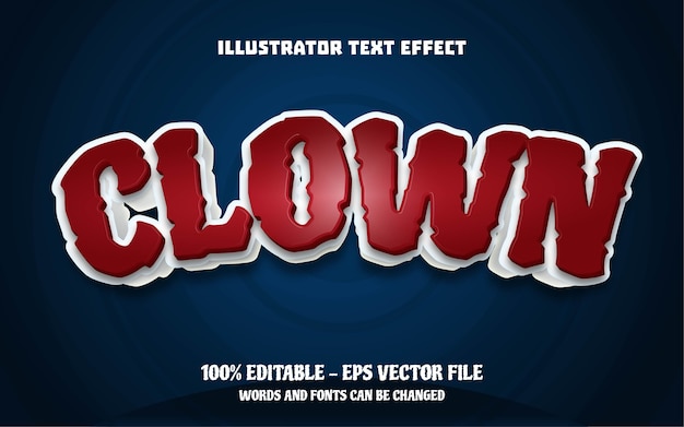 Effet De Texte Modifiable, Illustrations De Style Clown