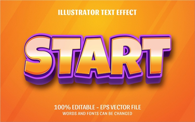Effet de texte modifiable, illustrations de style de démarrage
