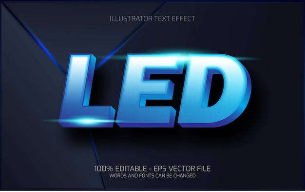 Effet De Texte Modifiable, Illustrations De Style Led