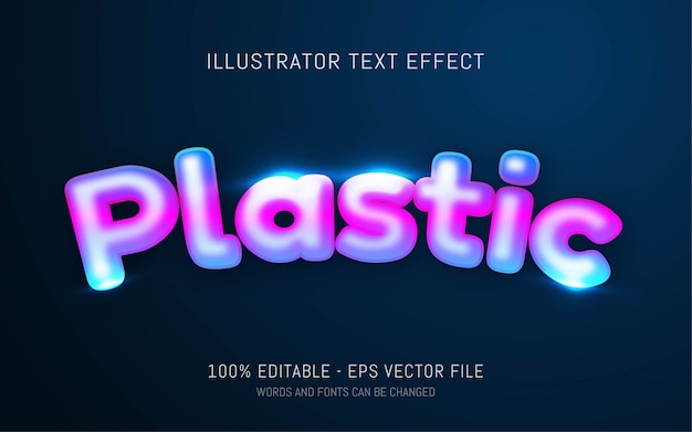 Effet De Texte Modifiable, Illustrations De Style Plastique